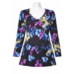 Mally Roncal Scarlett V-Neck Knit Top Floral Print [XS]